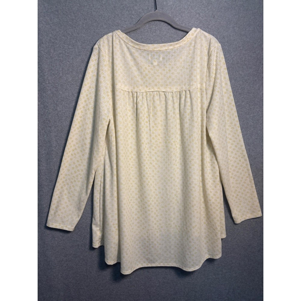 Wonderly Floral Henley Tunic Top XL Cottagecore Soft Girl Babydoll Euro Summer - Picture 7 of 9